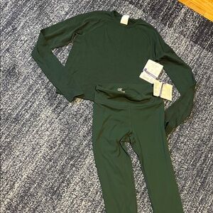 Athleta Girl Dark Green Top and Leggings